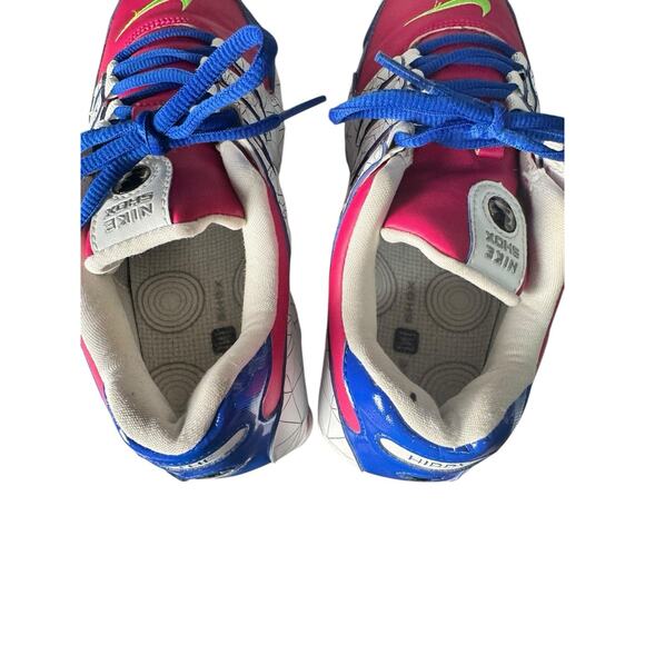 Nike Shox Womens NZ NikeID Pink Blue White Running Shoes Sz 9W Rare Custom 2011 - Picture 9 of 12